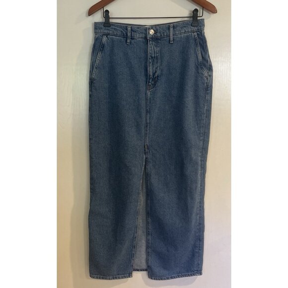 Derek Lam 10 Crosby High Waist Maxi Denim Skirt W Thigh-High Slit Size 27 - Picture 12 of 12